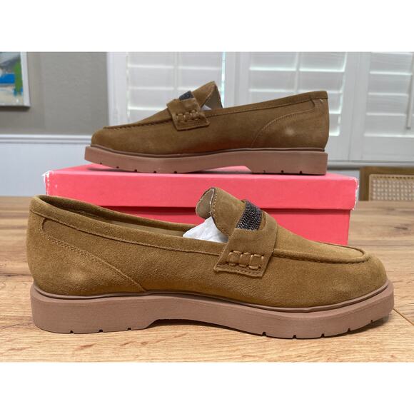 Vaneli Kimmo Loafers Tobacco Nival Suede Size 8 Comfy Moccasin Sihouette - Picture 8 of 13
